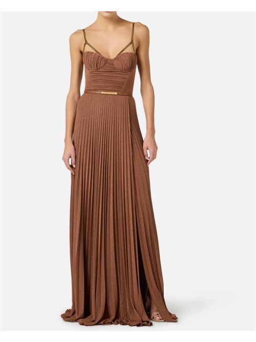 LAME' JERSEY DRESS ELISABETTA FRANCHI | ABR1661E2600 cuoio